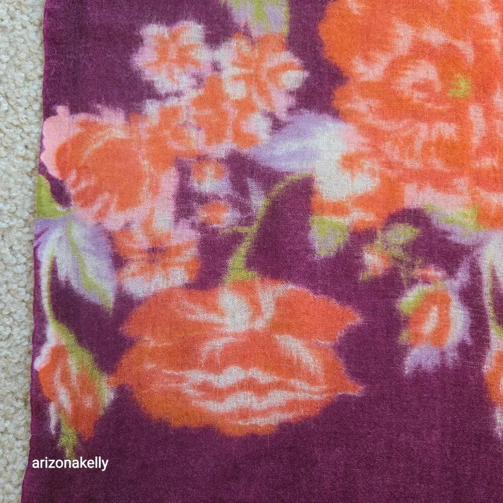 NWT J. Jill Wool Scarf Lightweight Floral